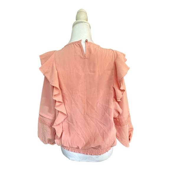 Girls Ruffle Blouse Duo in Green and Coral XL ( 14 - 16 ) - Picture 9 of 9